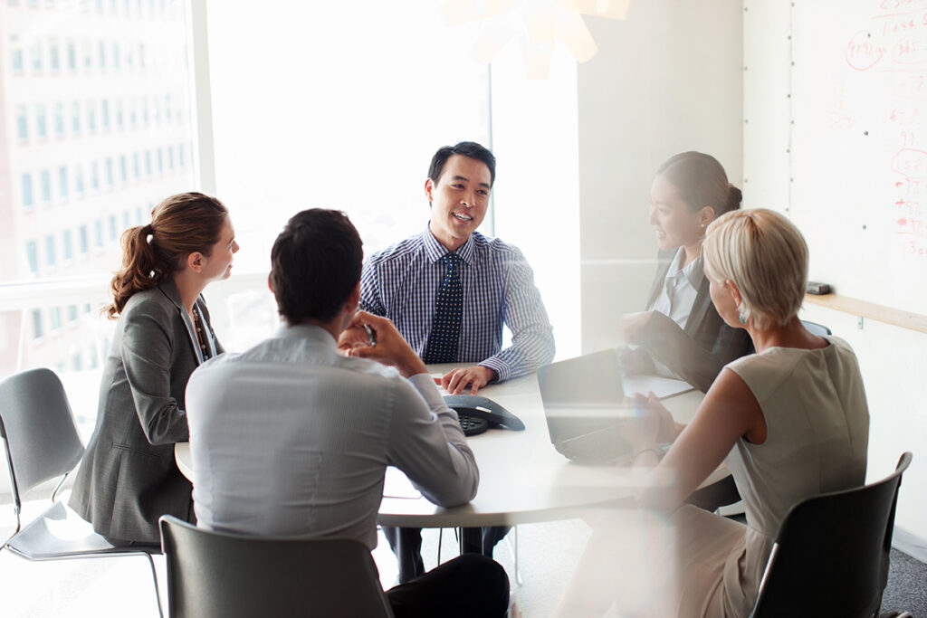 Business people talking in meeting